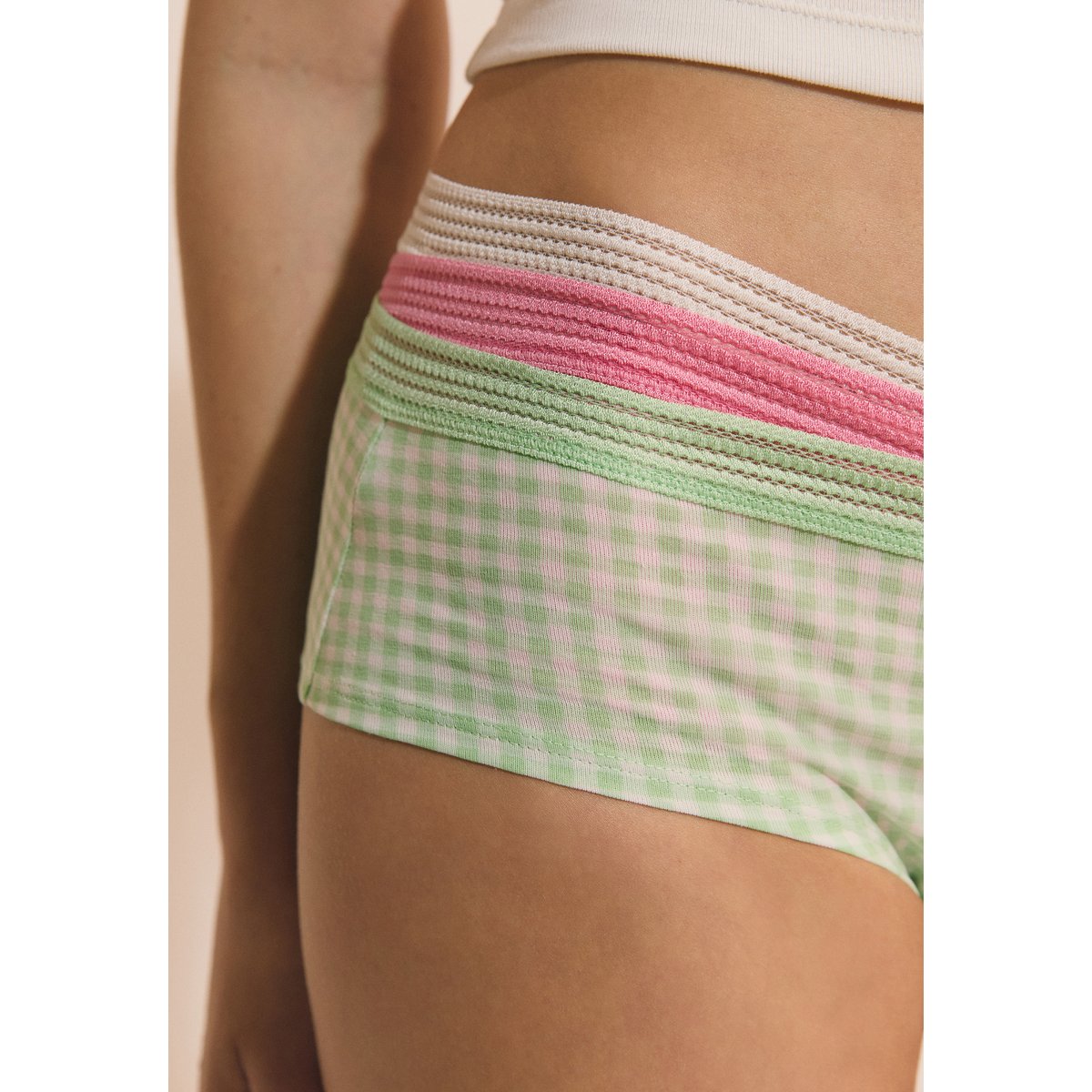 Lot de 3 shortys en coton JACKIE LACE vert nil, ETAM