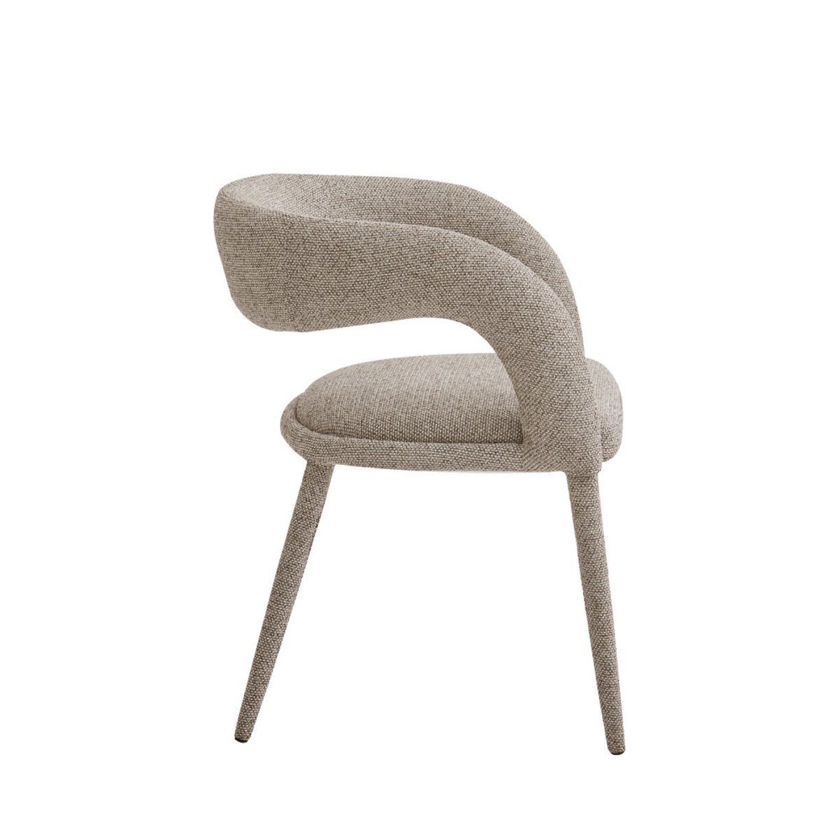 Lot de 2 fauteuils de table en tissu- ROMY marron chiné, DRAWER