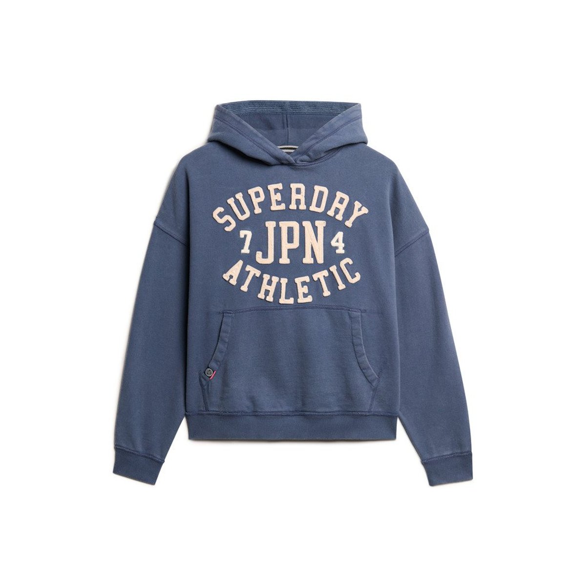 Sweat à capuche oversize à motif appliqué Athletic Essentials bleu marine matelot, SUPERDRY