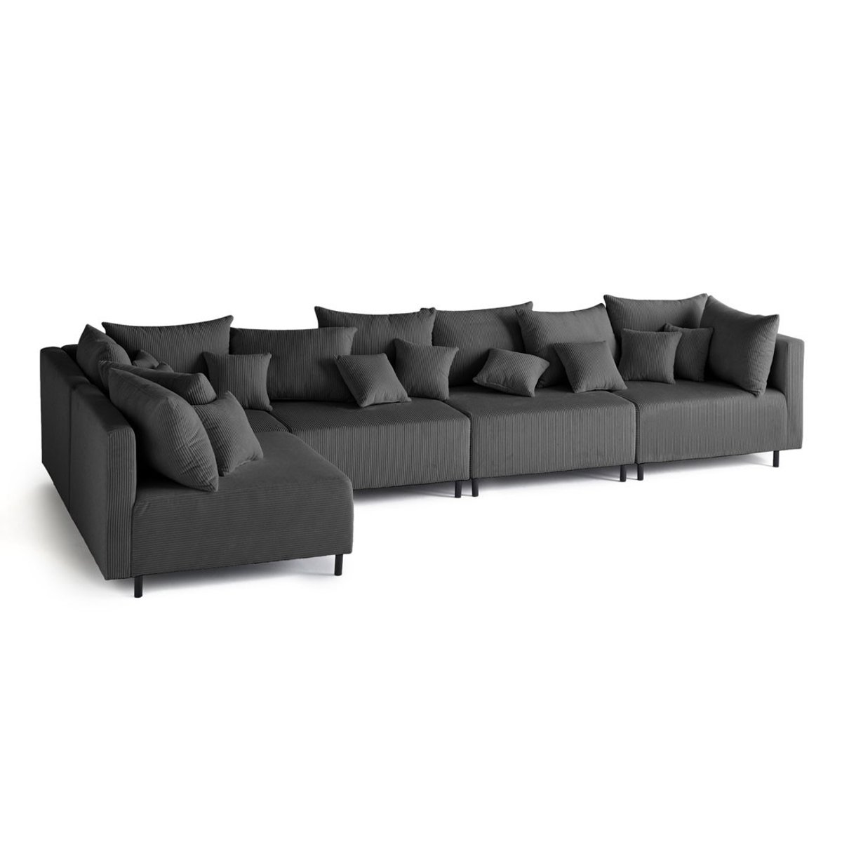 Canapé d'Angle réversible 5 places - EDINBURG gris foncé, BEST MOBILIER
