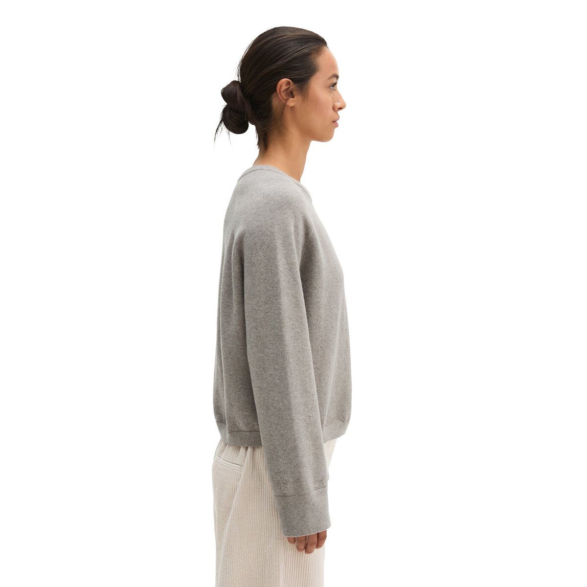 Pull ample en Cotton Wool Stretch gris, MARC O'POLO