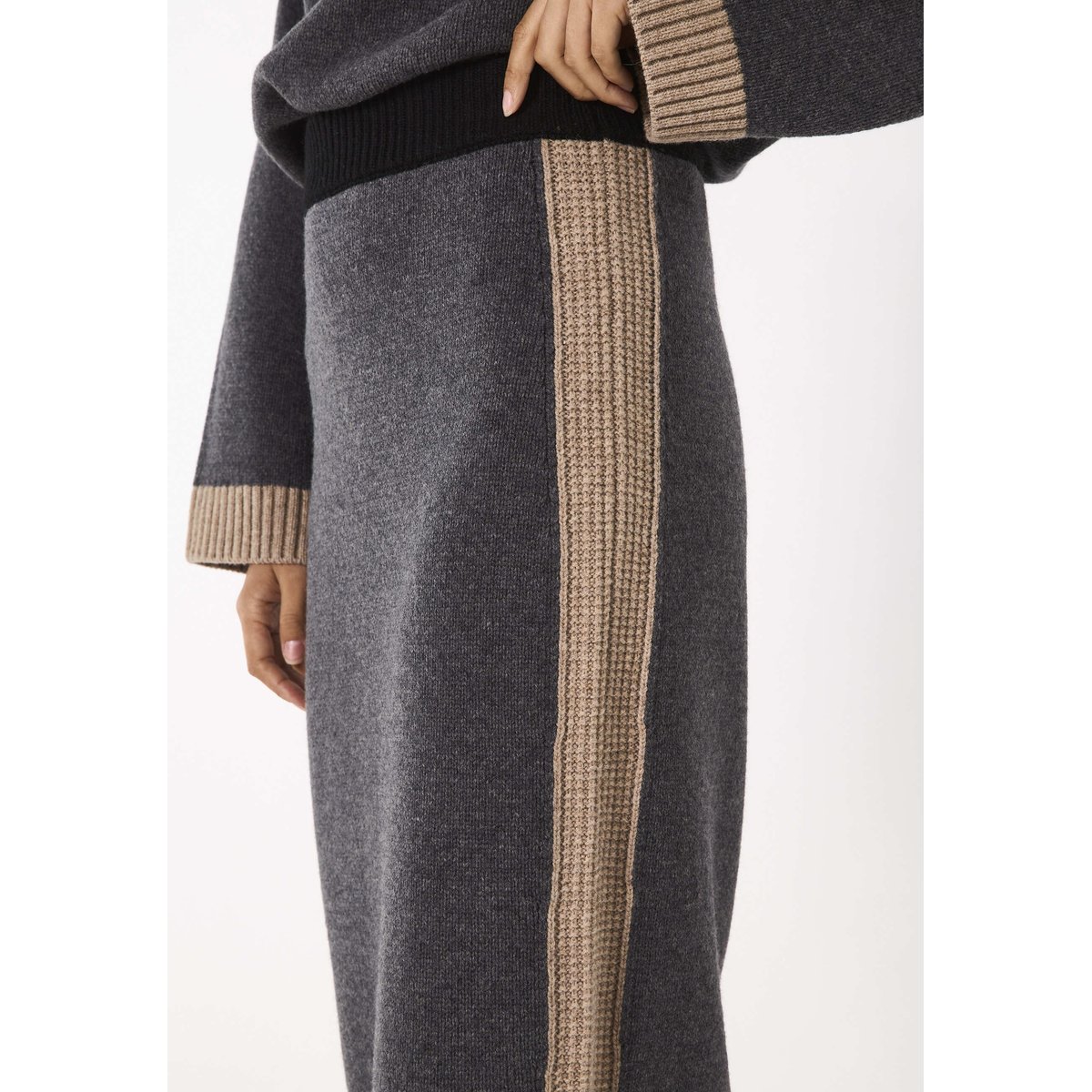 Jupe en maille droite en laine VALERIE anthracite, Maison 123