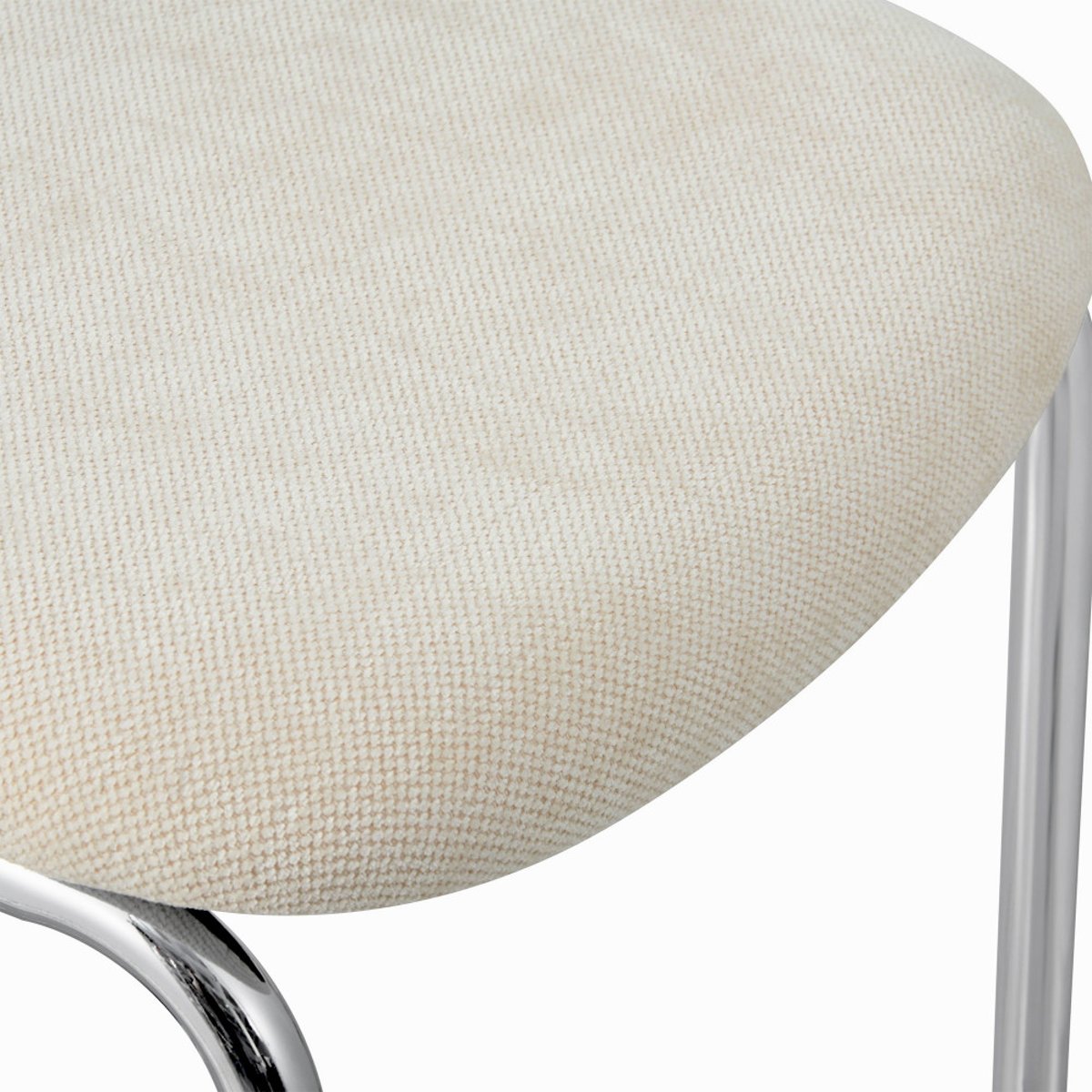 Lot de 2 tabourets de bar en tissu pieds chrome H65cm - MARCEL beige, DRAWER