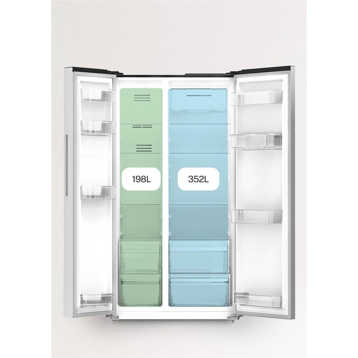 Réfrigérateur FRIDGE STUDIO SIDE BY SIDE 550L noir, CREATE