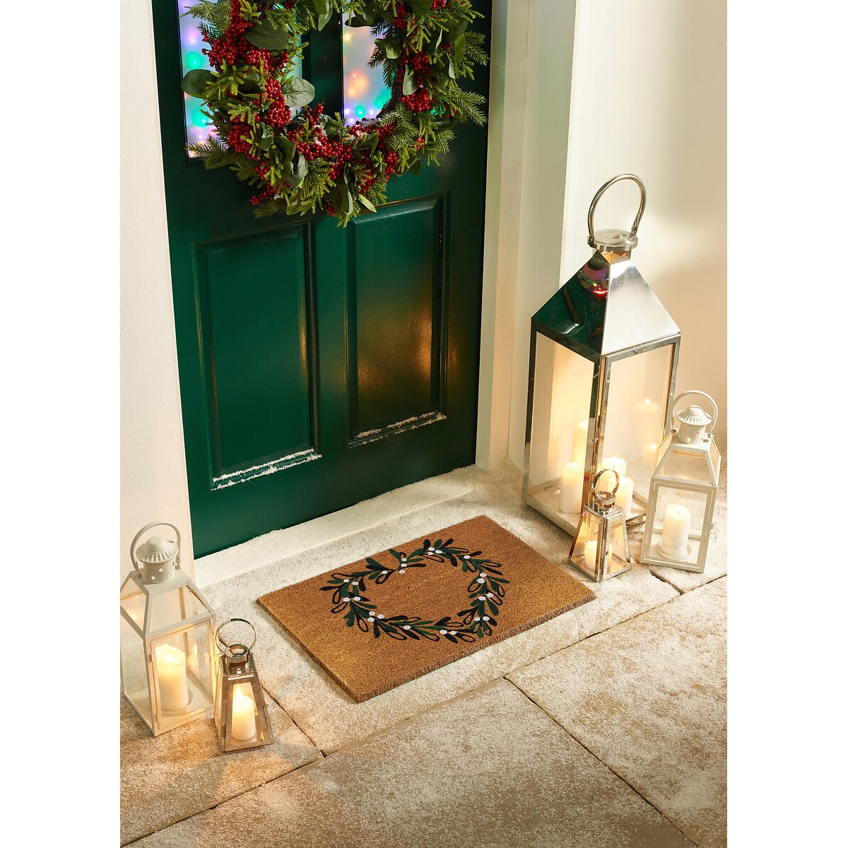 Christmas Mistletoe Heart Coir Doormat multi-coloured, MY MAT