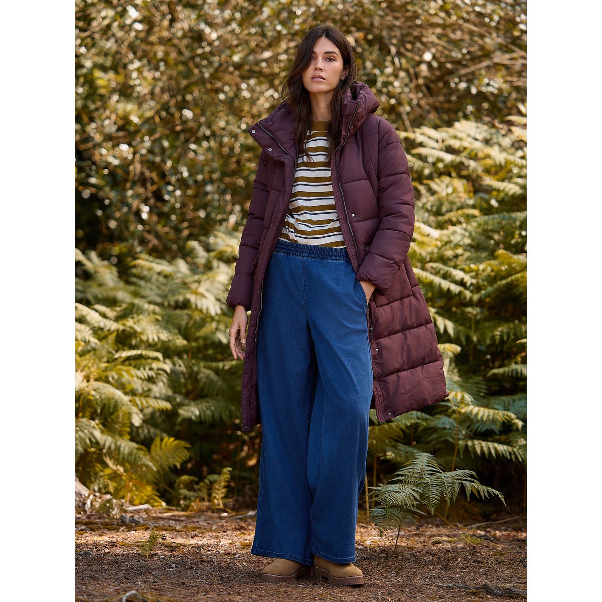 Manteau à capuche rembourré déperlant bordeaux, NEXT