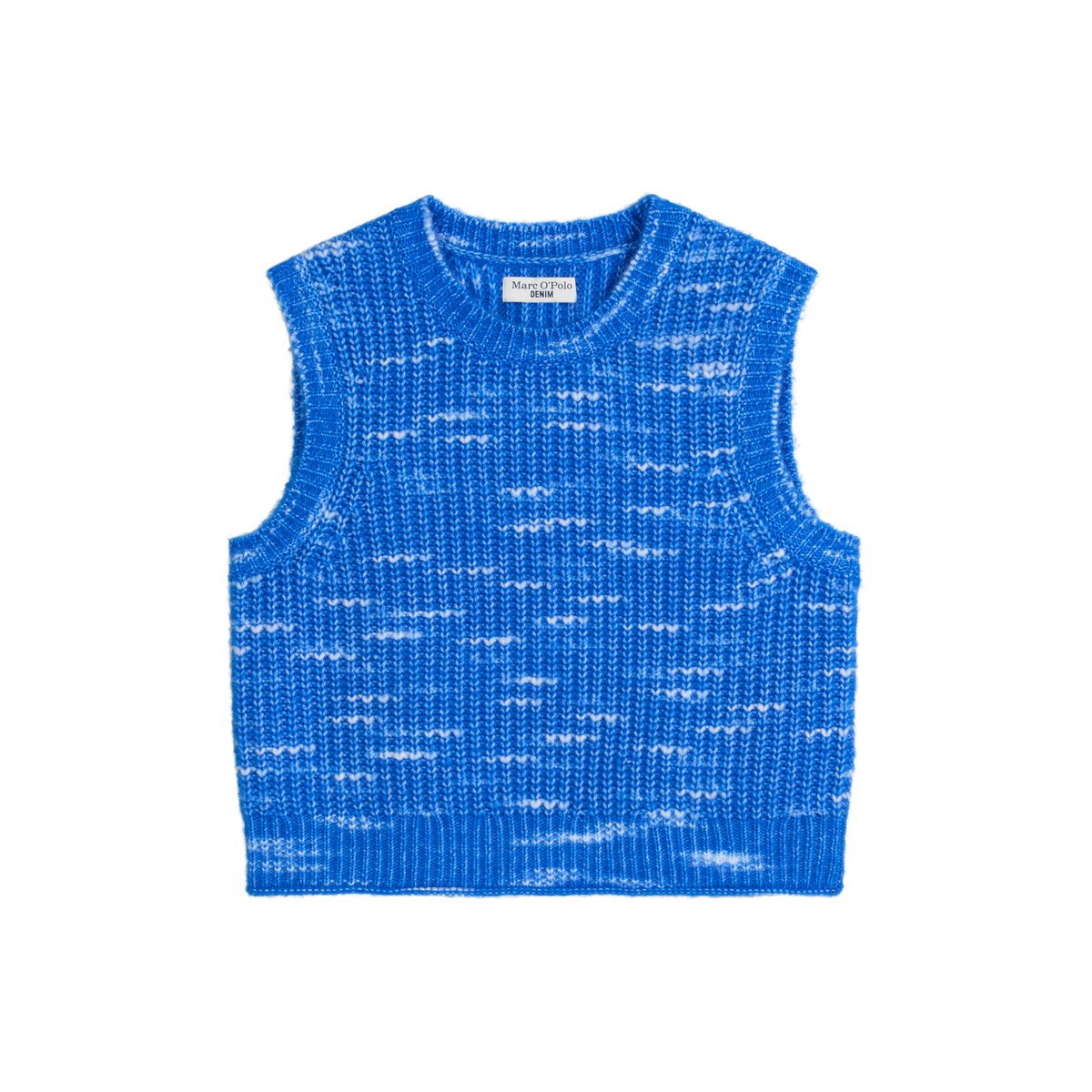 Pull-over loose en doux mélange de laine vierge bleu moyen, MARC O’POLO DENIM