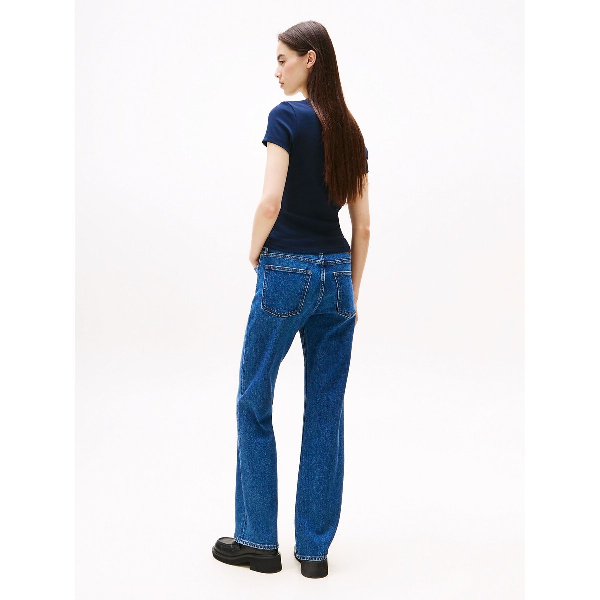 Crew Neck T-Shirt with Short Sleeves navy, TOMMY JEANS