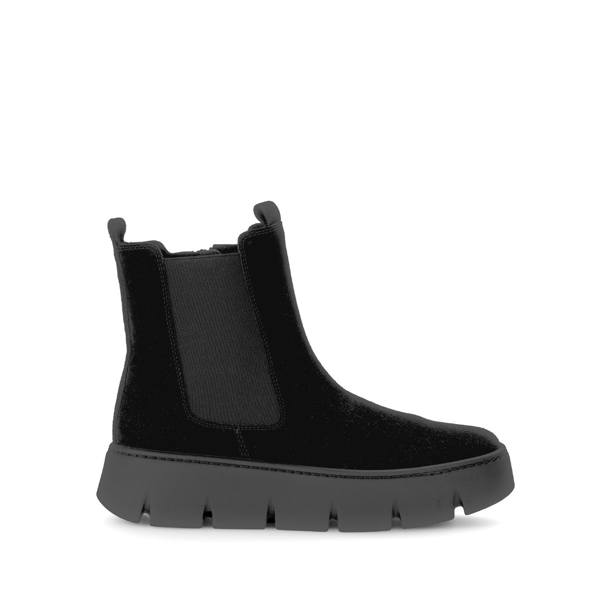 Bottines Chelsea en cuir à talon compensé noir, GABOR