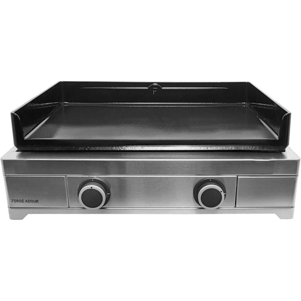 Plancha gaz Modern 60 Inox 2 brûleurs à poser, 60x42 cm gris, FORGE ADOUR