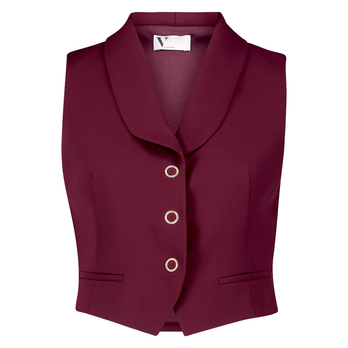 Veste sans manches d'été à col deep dahlia, VERA MONT