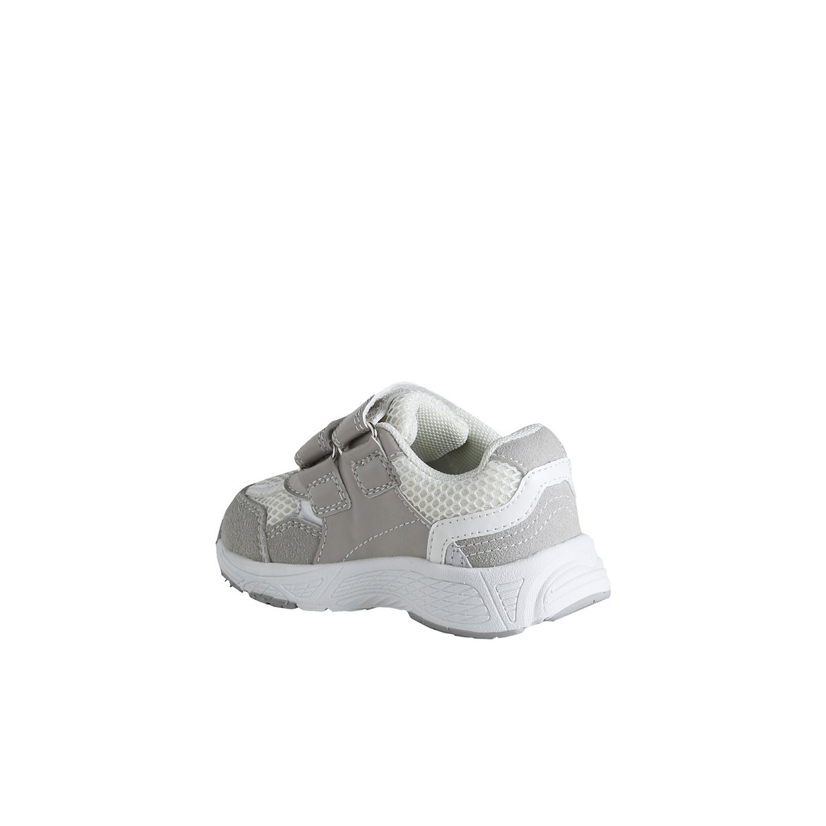Chaussures premiers pas à scratch gris, VERTBAUDET