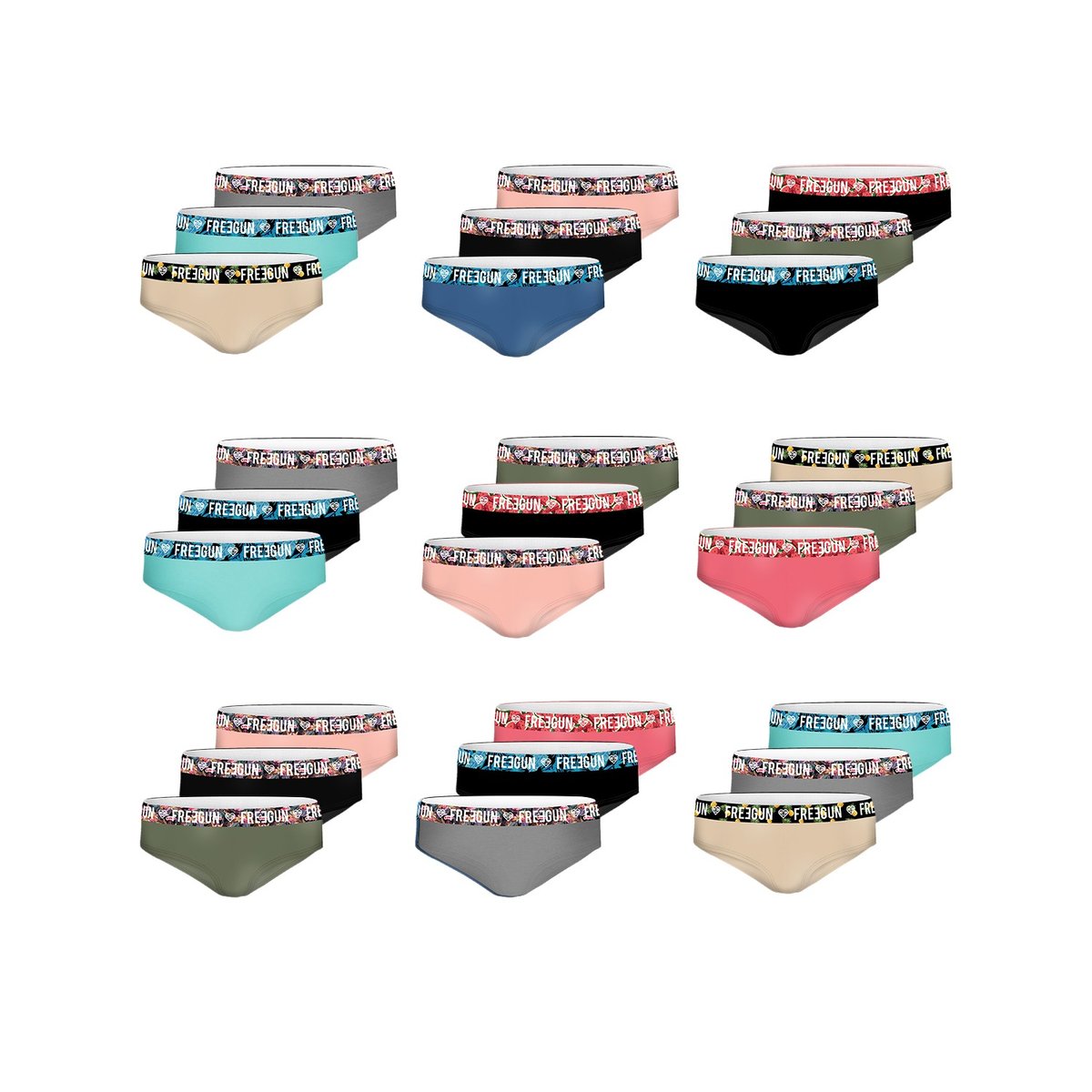 Lot De 3 Culottes Surprise Coton aléatoire, FREEGUN
