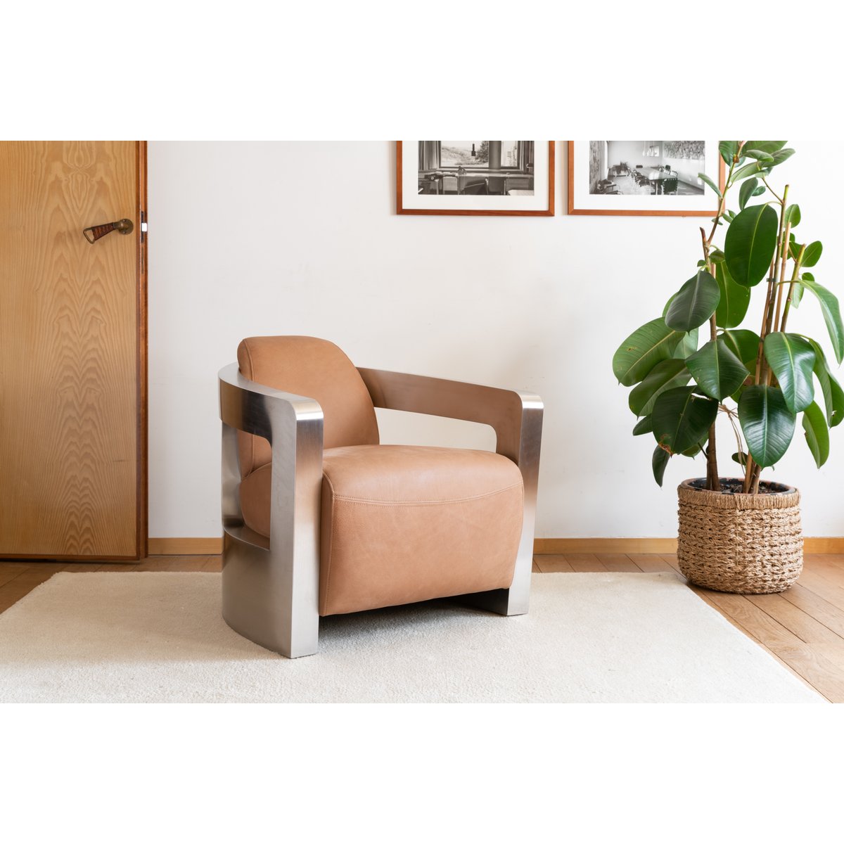 Fauteuil aviateur en cuir PANAVIA marron, PRODUIT INTERIEUR BRUT