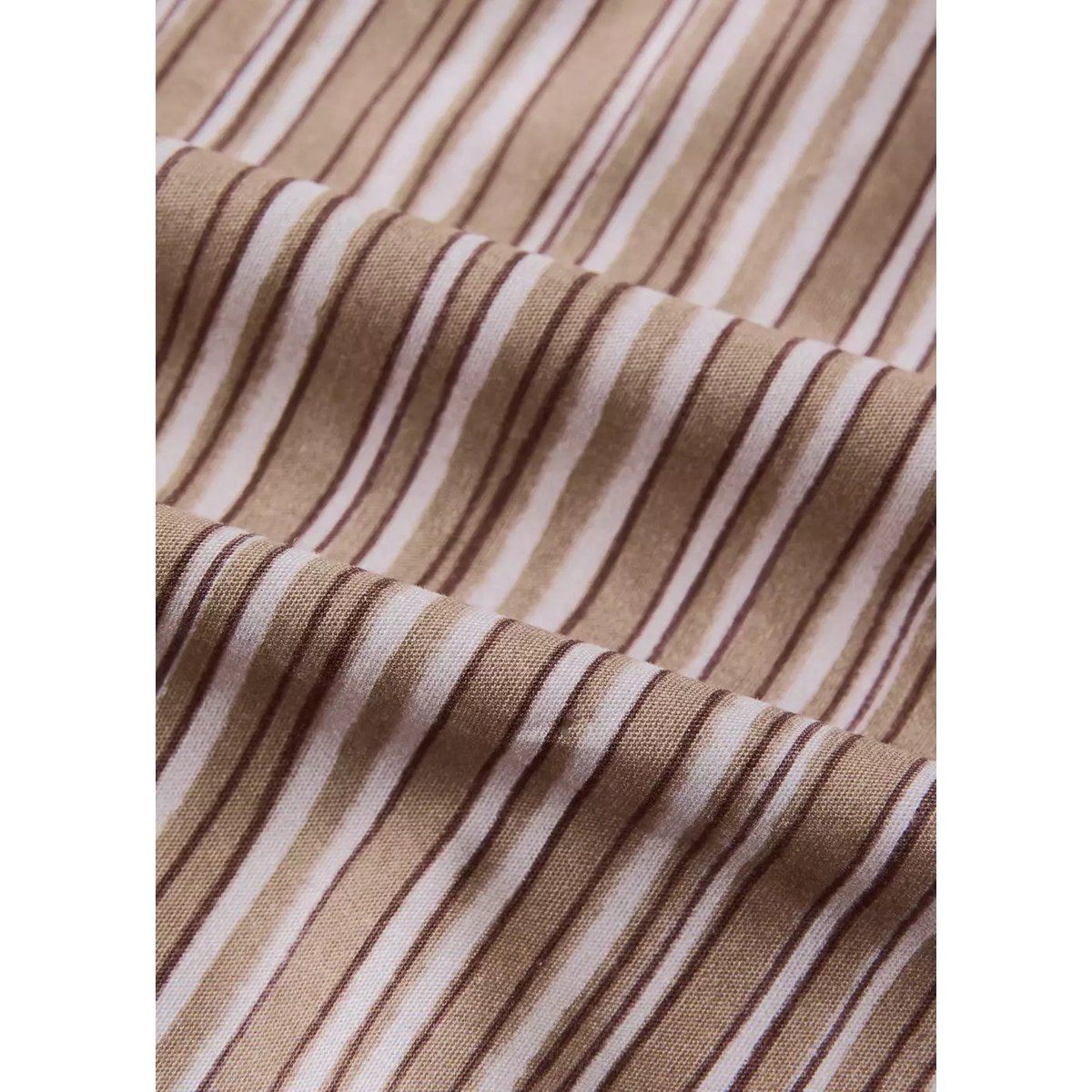 Drap plat imprimé rayures fines 90 cm tabac, MANGO HOME