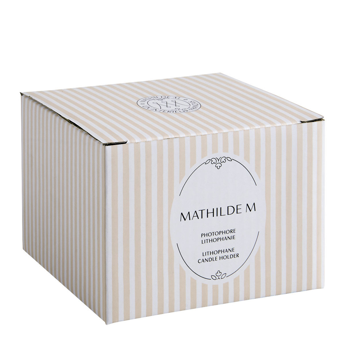 Photophore lithophanie Feuillage porcelaine blanc, MATHILDE M