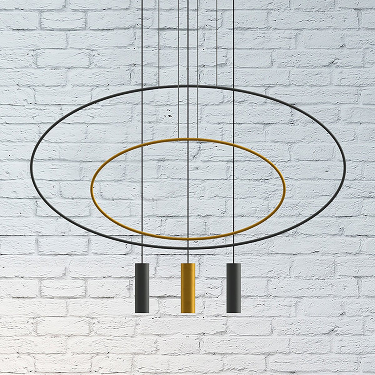 Suspension Acier Noir GU10 1 Holar noir, EDEN