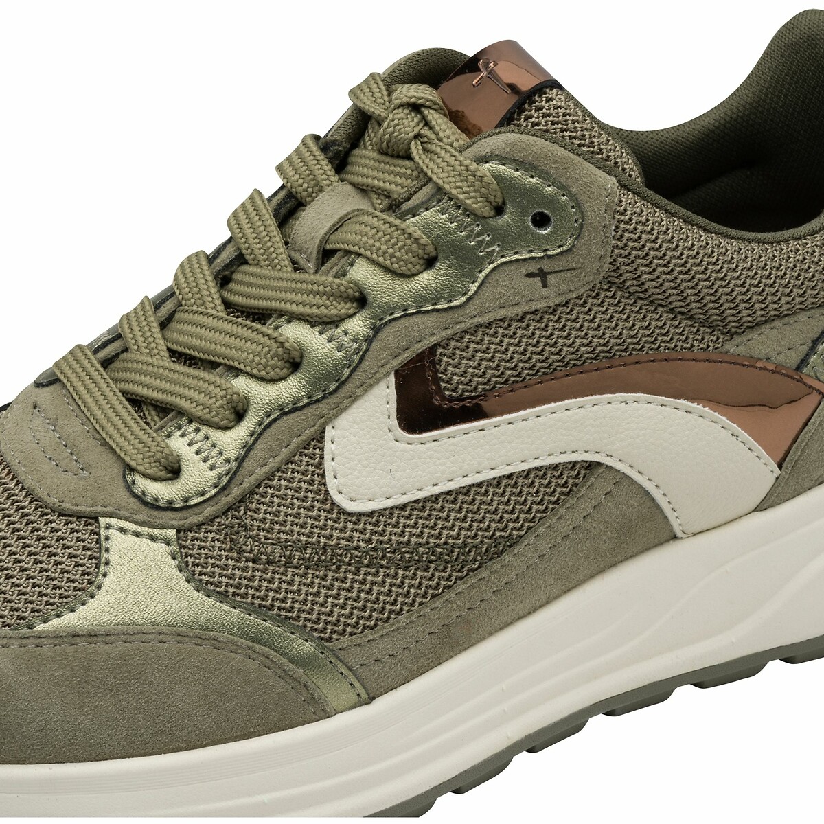 Mixed-Material Trainers olive, TAMARIS