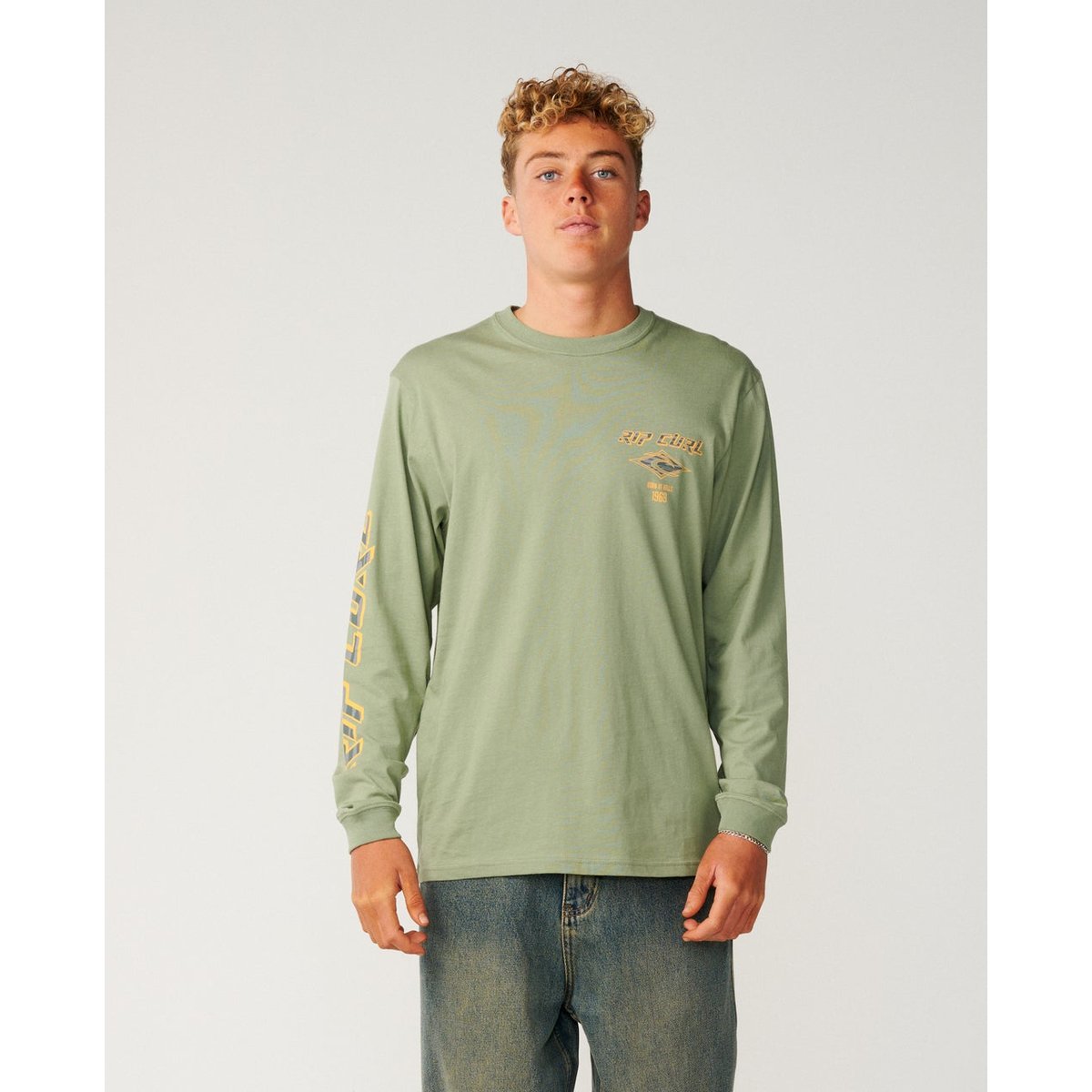 T-shirt à manches longues Fade Out Icons sauge, RIP CURL