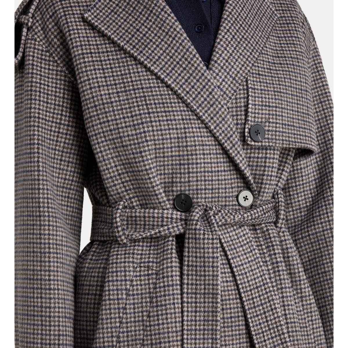 Manteau droit long levanio kro double face bleu et multicolore, JODHPUR