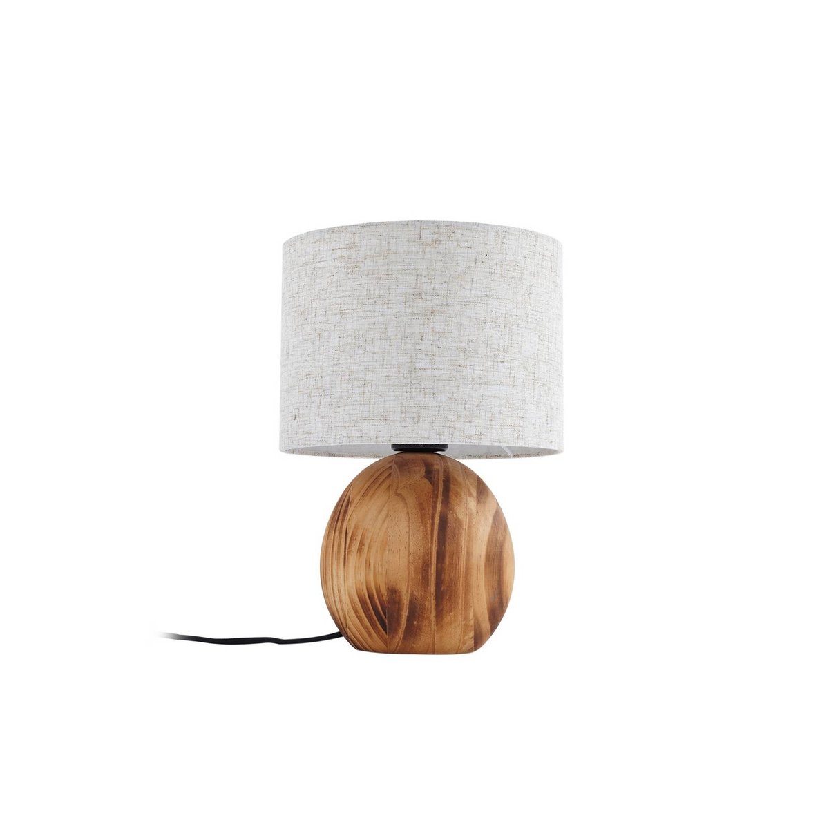 Lampe à poser en bois scandinave, Mayumi bois clair, gris clair, LINDBY