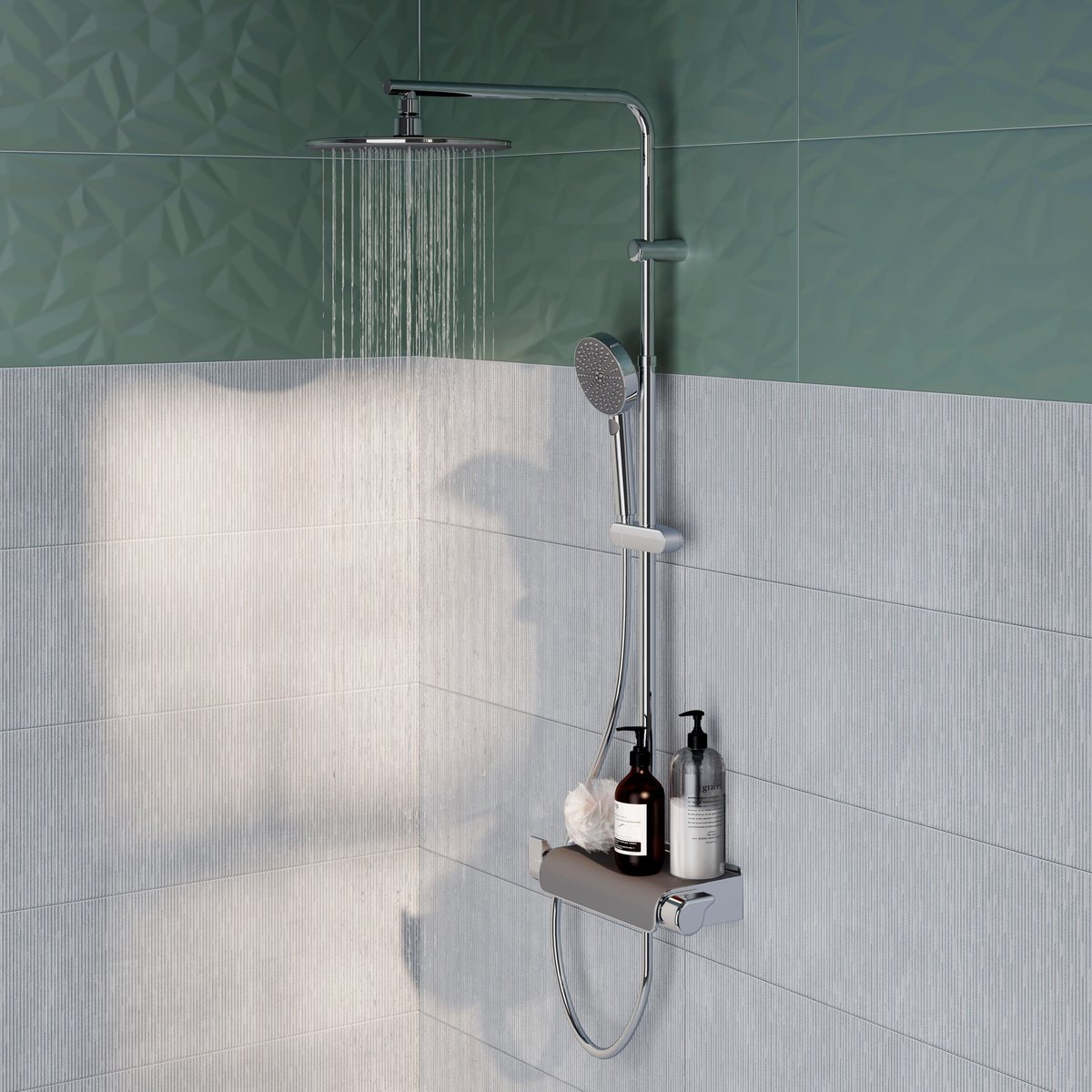 Colonne de douche avec robinetterie, EASY chromé, SENSEA