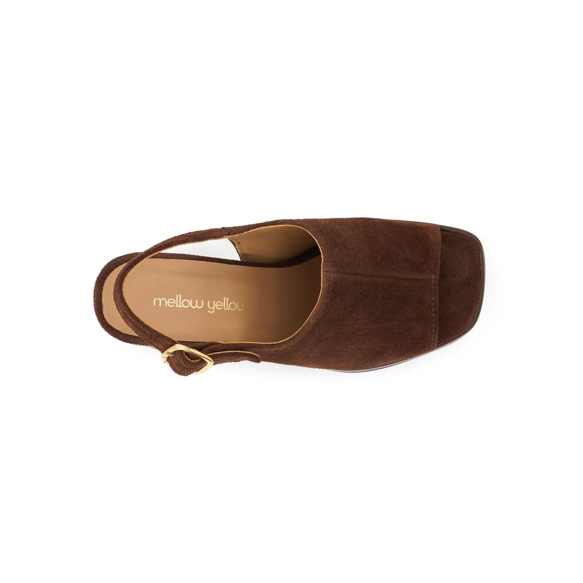 Sandale À Talon en cuir VITTORIA chocolat, MELLOW YELLOW