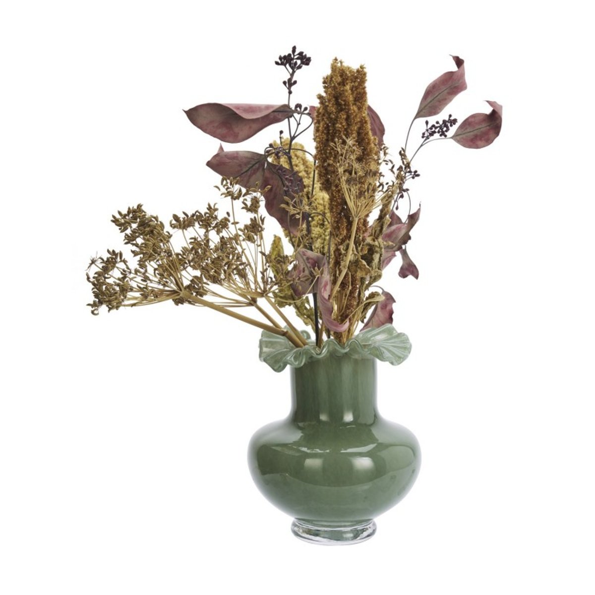 Vase verre décoratif vert, MADAM STOLTZ