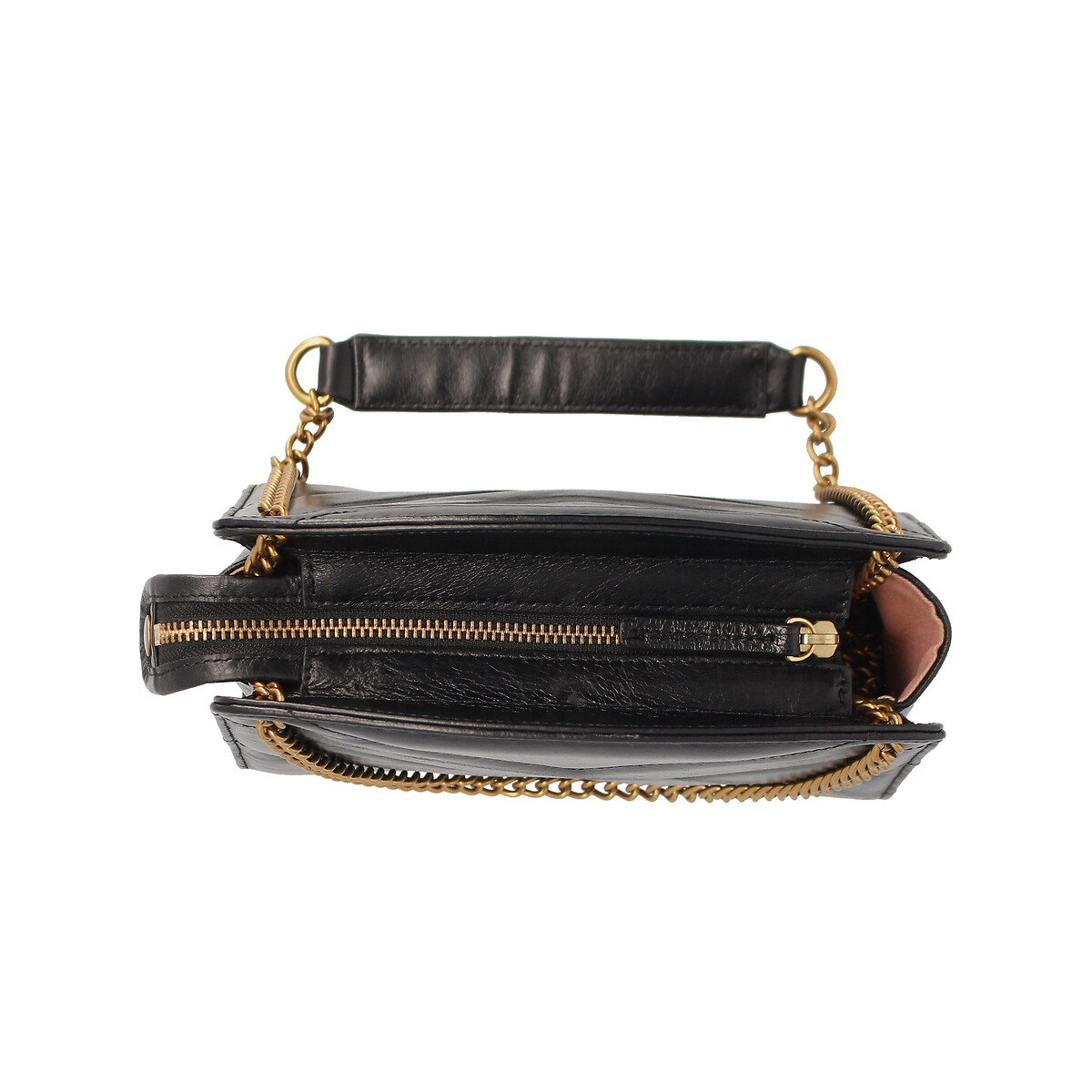 Mini Simone Chain Strap Bag in Leather black, NAT & NIN