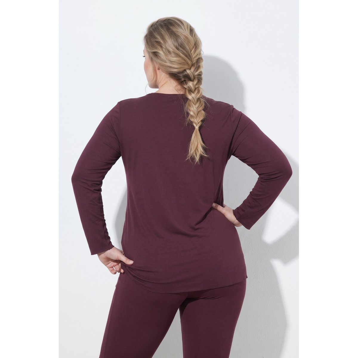 T-shirt « Cut it your way » en coton bio bordeaux, ULLA POPKEN