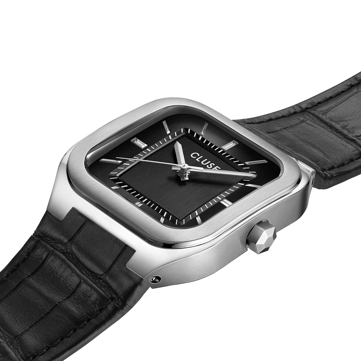 Montre Analogique  QUADRUS argenté noir noir, CLUSE