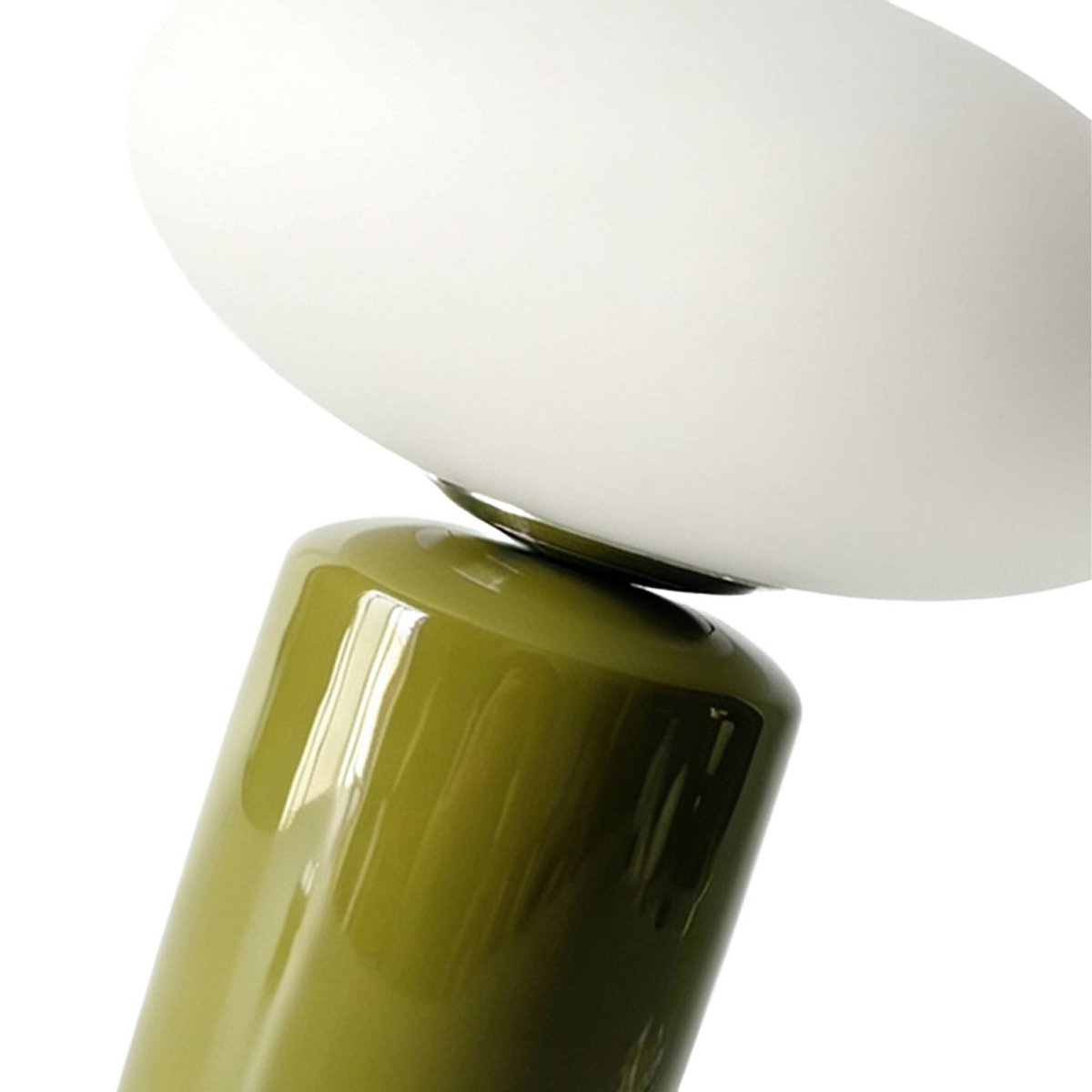 Lampe de table intérieur céramique et verre Ø25,5cm LYRA kaki, SWEEEK