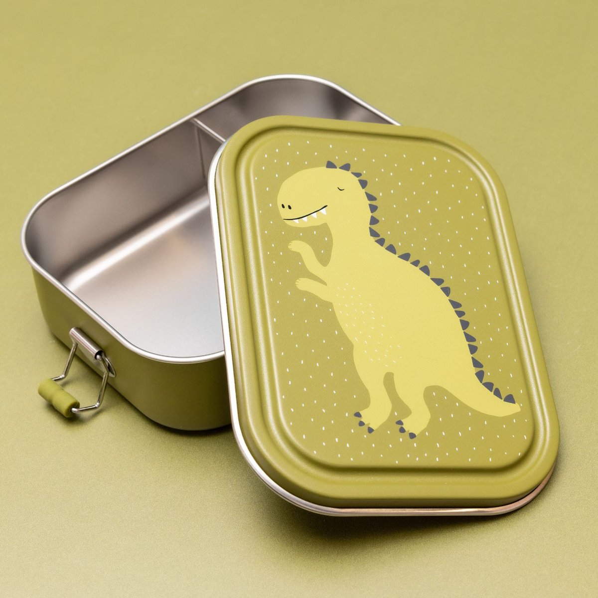 Grande lunch box vert, blanc, noir, TRIXIE