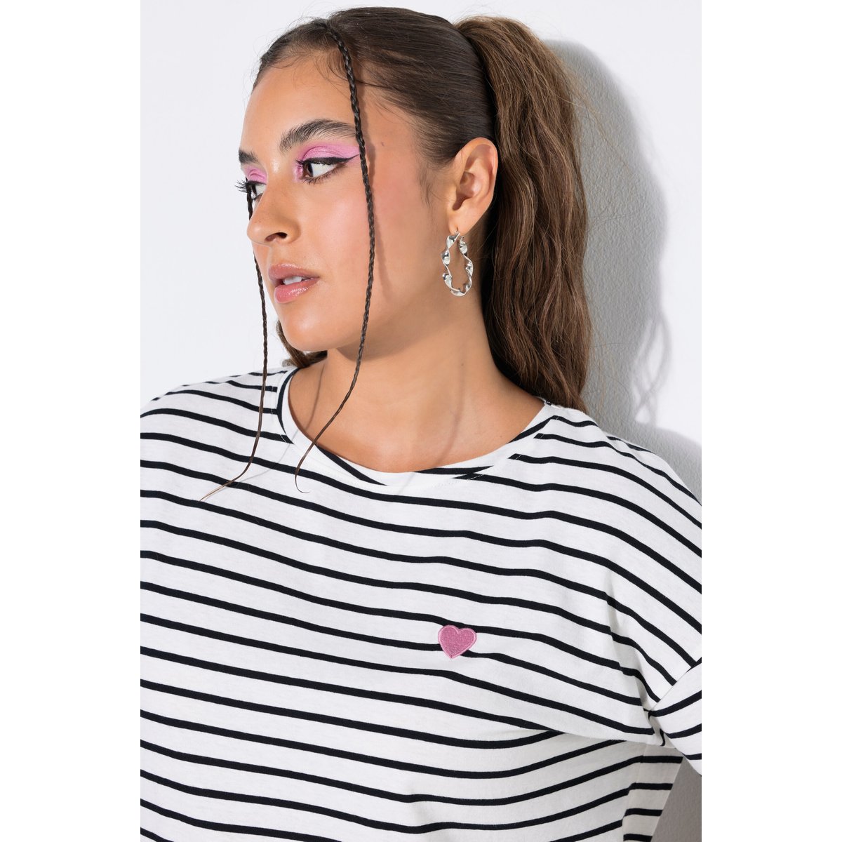 T-shirt à rayures, coupe oversize blanc cassé, STUDIO UNTOLD