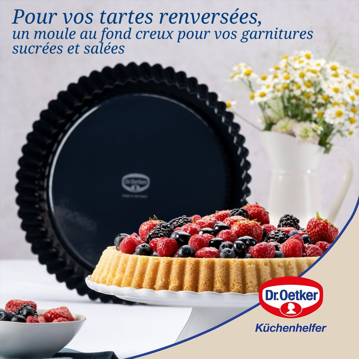 Plat à tarte BACK LIEBE bleu, DR OETKER