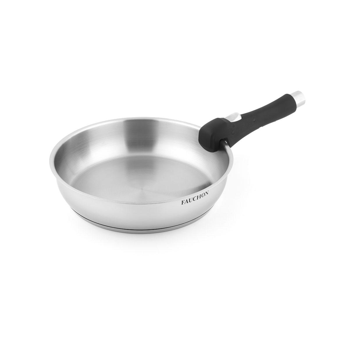 3 poêles 20/24/28 cm amovible inox 18/8 induction couleur unique, LAGUIOLE CUISSON