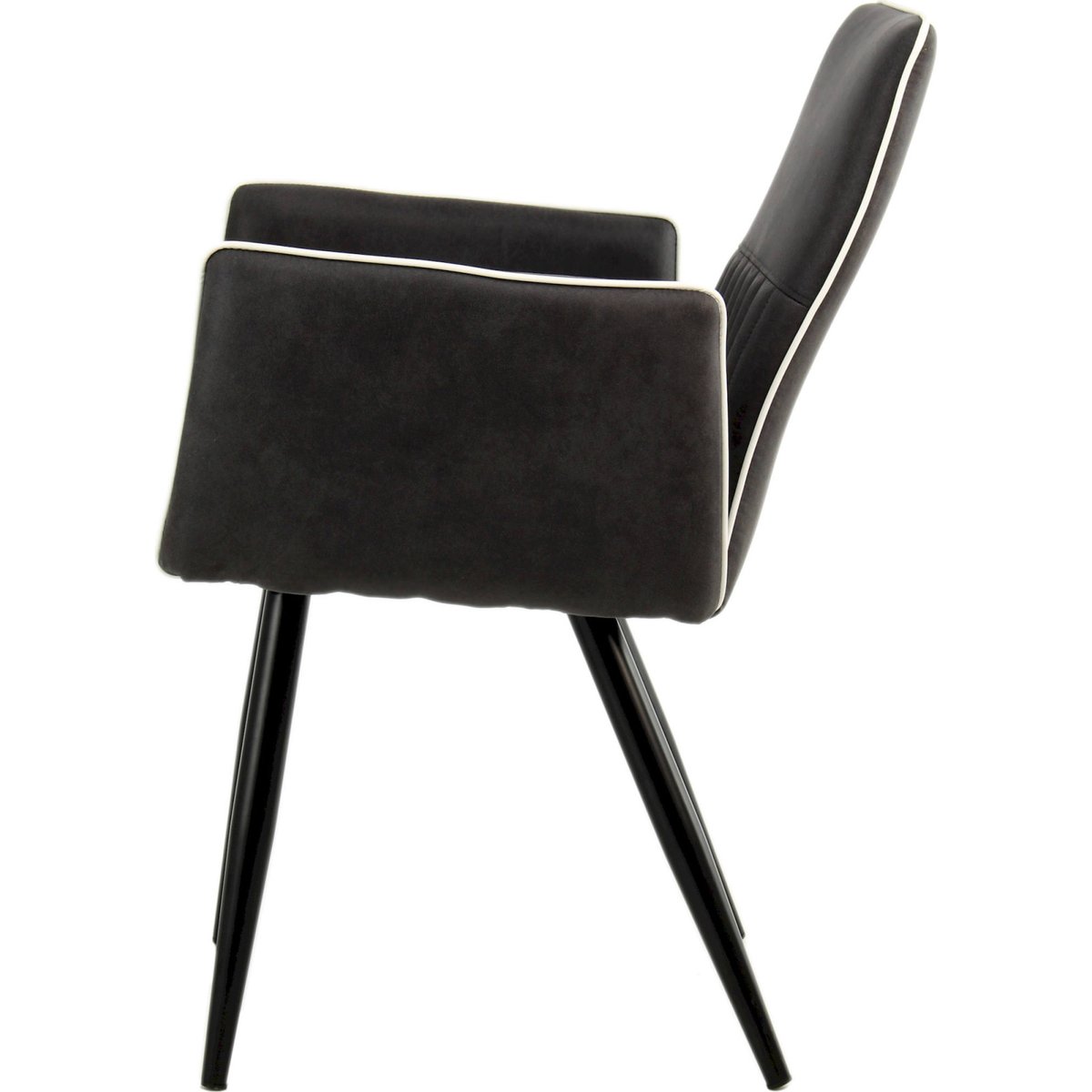 Chaise de salle à manger en simili noir marbré avec liseré blanc, ARTE ESPINA