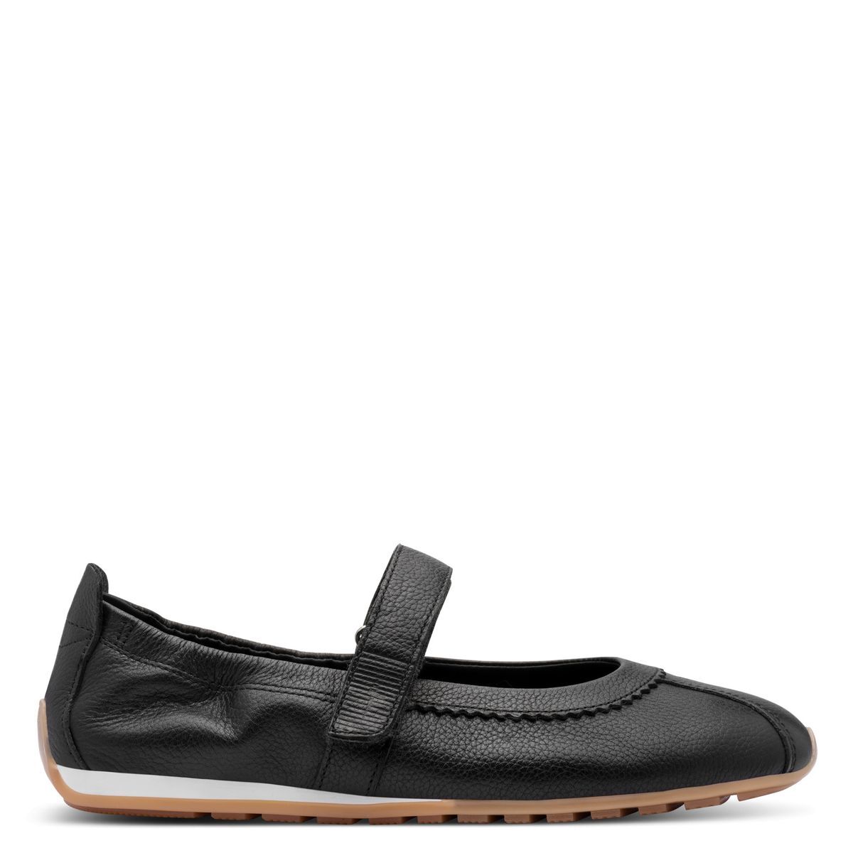 Ballerine en cuir noir, TAMARIS