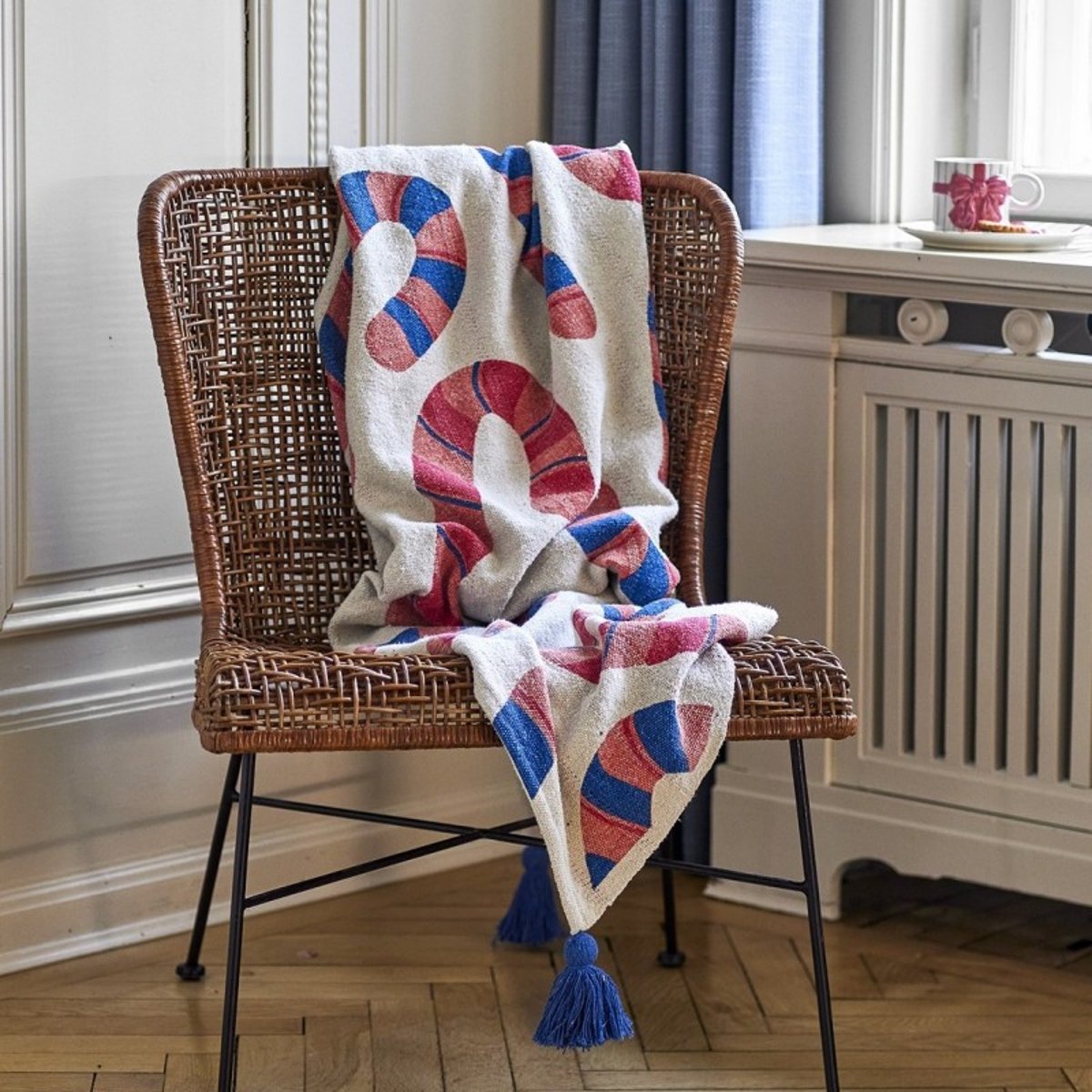 Plaid coton recyclé sucre d'orge Candice multicolore, BLOOMINGVILLE