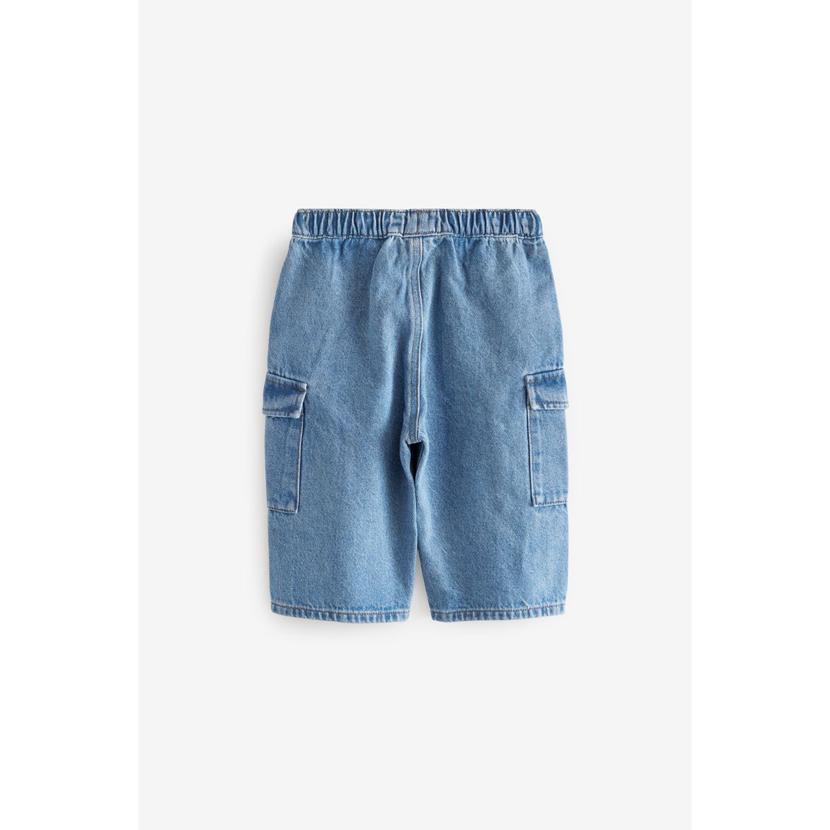 Jean large cargo à enfiler jean bleu moyen, NEXT