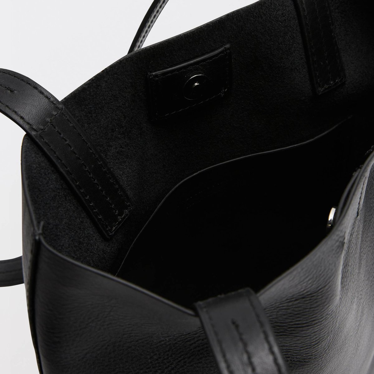 Cabas en cuir noir, MONOPRIX