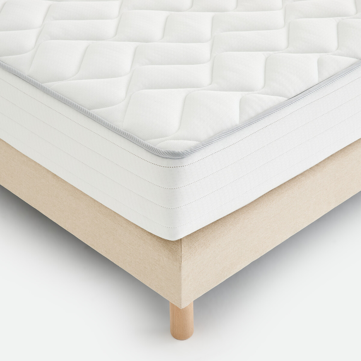 Matelas 406 ressorts biconiques, soutien ferme, accueil équilibré blanc, LA REDOUTE INTERIEURS