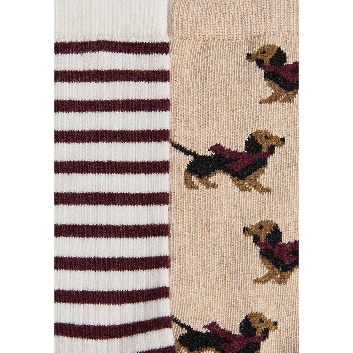 Paires de chaussettes fantaisie - Lot de 2 marron lot beige, DAMART