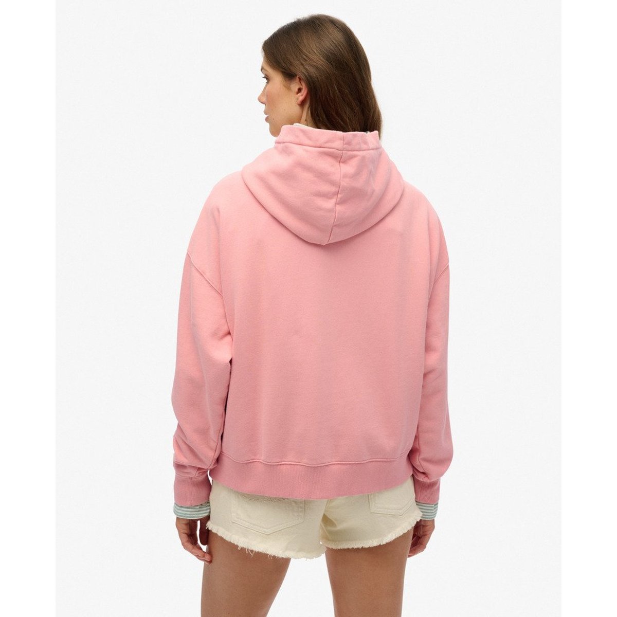 Sweat à capuche Vintage Logo strass ambre pêche, SUPERDRY