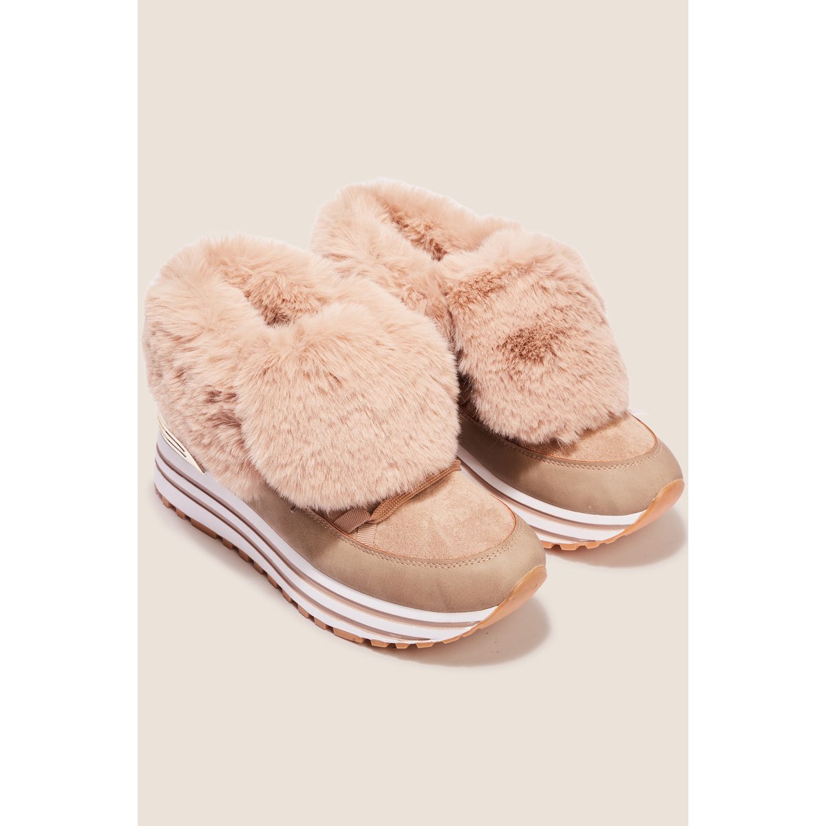 Baskets compensées beige, BREAL