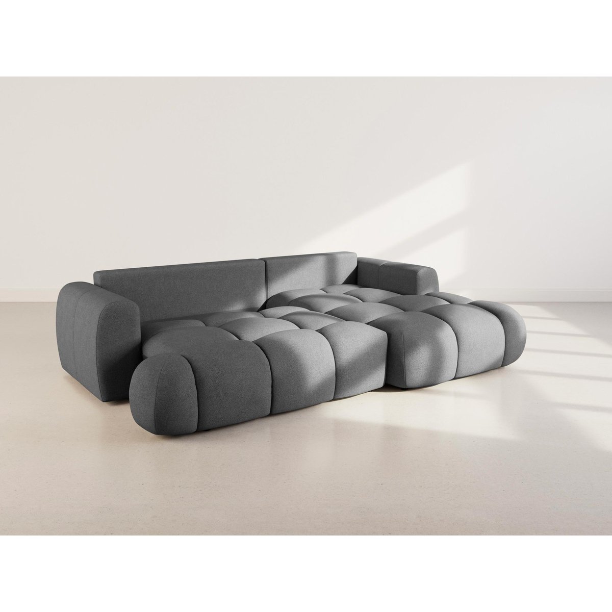 Canapé d'Angle Convertible 4 places - YULIN gris, BEST MOBILIER