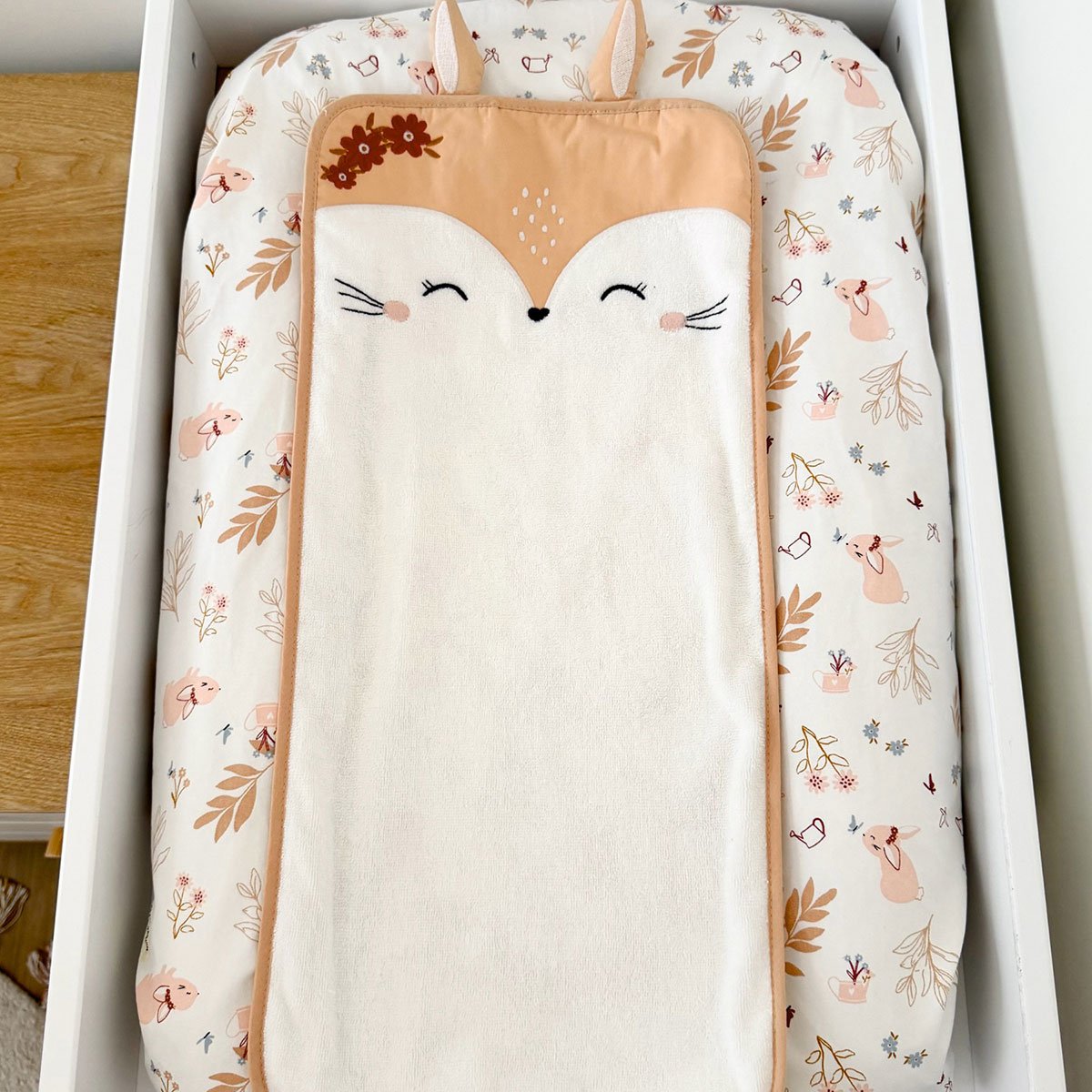 Housse de matelas à langer + tapis de change Praline peche, PETIT BEGUIN