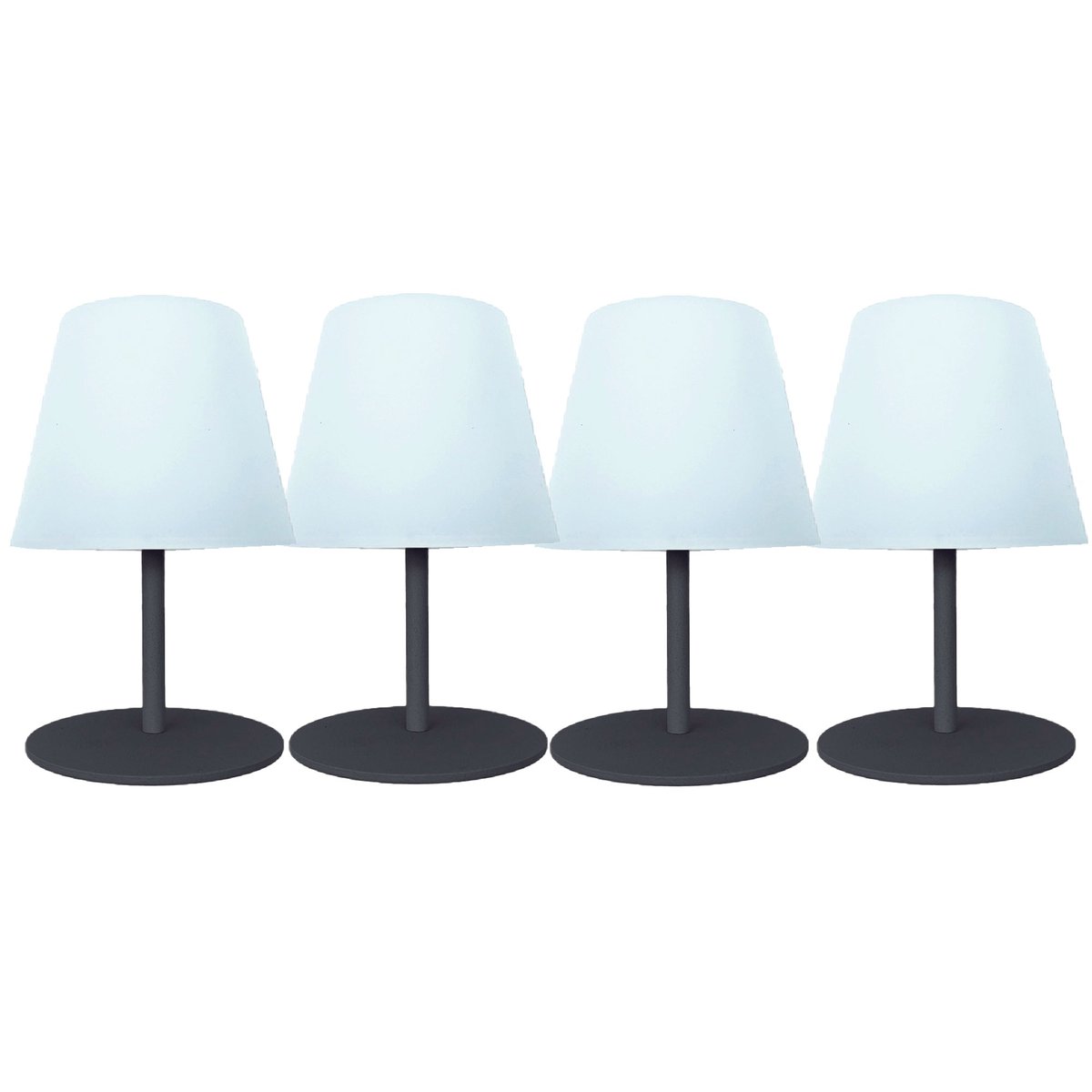 Lot de 4 Lampes de table sans fil LED 2x TWINS gris, LUMISKY