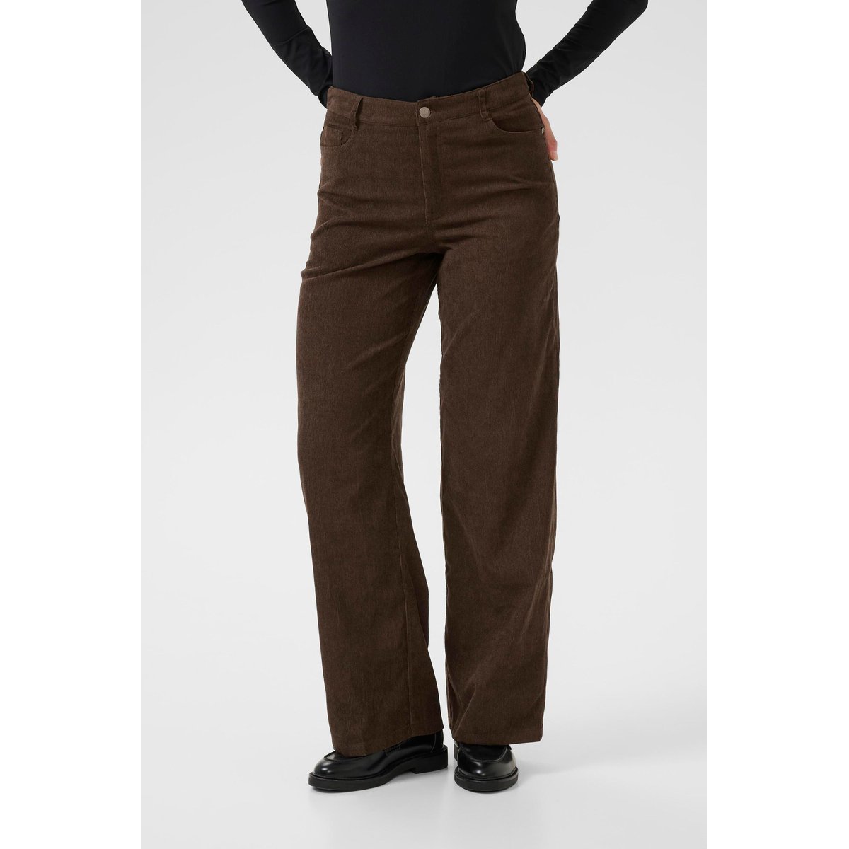 Pantalon casual marron chocolate brown cc., KAFFE