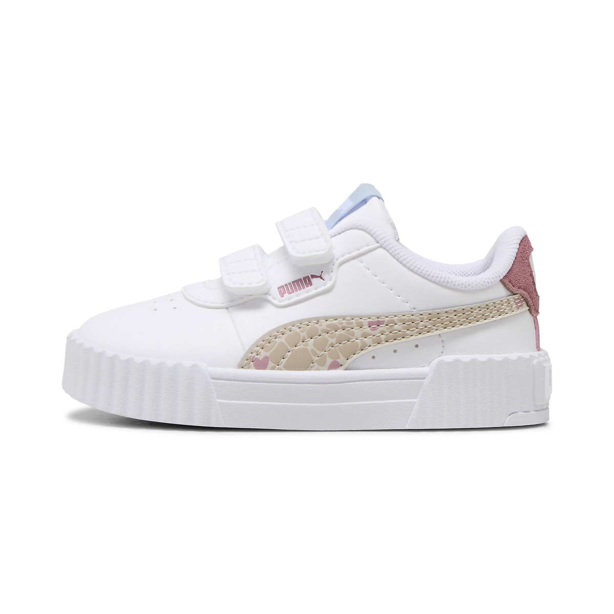 Baskets à scratch CARINA 3.0 WINTER SAFARI V blanc/beige/rose, PUMA